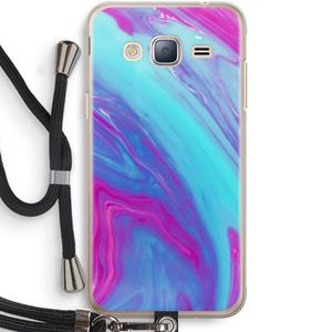 CaseCompany Zweverige regenboog: Samsung Galaxy J3 (2016) Transparant Hoesje met koord