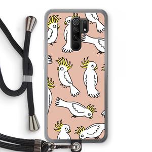 CaseCompany Papegaai: Xiaomi Redmi 9 Transparant Hoesje met koord