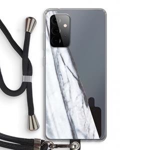 CaseCompany Gestreepte marmer: Samsung Galaxy A72 5G Transparant Hoesje met koord