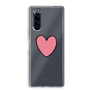 CaseCompany Hartje: Sony Xperia 5 Transparant Hoesje