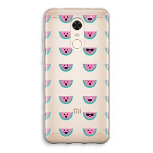 CaseCompany Smiley watermeloenprint: Xiaomi Redmi 5 Transparant Hoesje