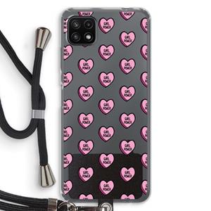 CaseCompany GIRL POWER: Samsung Galaxy A22 5G Transparant Hoesje met koord