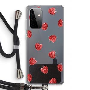 CaseCompany Framboosjes: Samsung Galaxy A72 5G Transparant Hoesje met koord