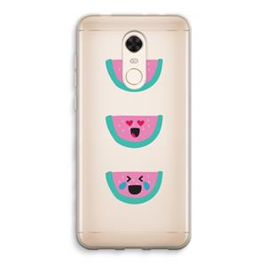 CaseCompany Smiley watermeloen: Xiaomi Redmi 5 Transparant Hoesje