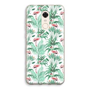 CaseCompany Flamingo bladeren: Xiaomi Redmi 5 Transparant Hoesje