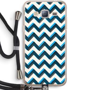 CaseCompany Onderbroken lijn: Samsung Galaxy J3 (2016) Transparant Hoesje met koord