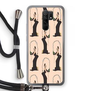 CaseCompany Pop Some Kim: Xiaomi Redmi 9 Transparant Hoesje met koord