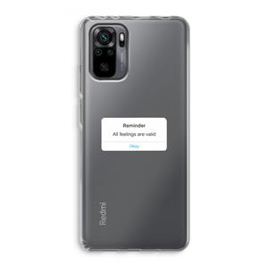 CaseCompany Reminder: Xiaomi Redmi Note 10 Pro Transparant Hoesje