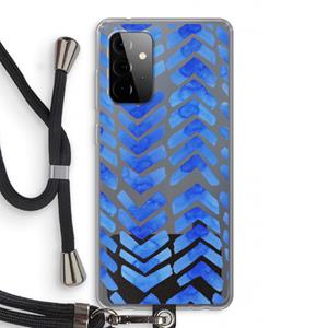 CaseCompany Blauwe pijlen: Samsung Galaxy A72 5G Transparant Hoesje met koord