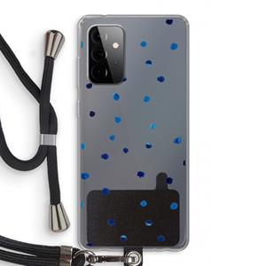 CaseCompany Blauwe stippen: Samsung Galaxy A72 5G Transparant Hoesje met koord