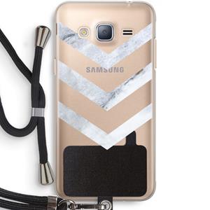 CaseCompany Marmeren pijlen: Samsung Galaxy J3 (2016) Transparant Hoesje met koord