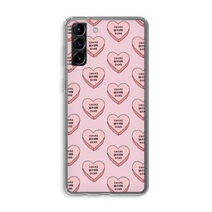 CaseCompany Chicks before dicks: Samsung Galaxy S21 Plus Transparant Hoesje