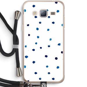 CaseCompany Blauwe stippen: Samsung Galaxy J3 (2016) Transparant Hoesje met koord