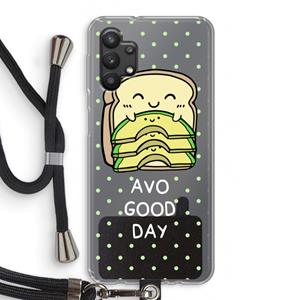 CaseCompany Avo Good Day: Samsung Galaxy A32 5G Transparant Hoesje met koord