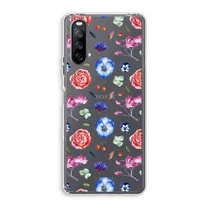 CaseCompany Bloemetjes: Sony Xperia 10 III Transparant Hoesje