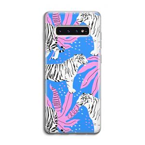 CaseCompany Tijger: Samsung Galaxy S10 4G Transparant Hoesje