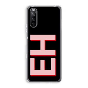 CaseCompany Monogram: Sony Xperia 10 III Transparant Hoesje