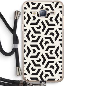 CaseCompany Crazy pattern: Samsung Galaxy J3 (2016) Transparant Hoesje met koord