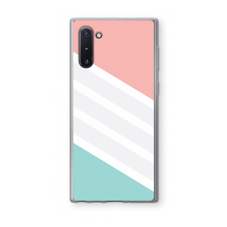 CaseCompany Strepen pastel: Samsung Galaxy Note 10 Transparant Hoesje