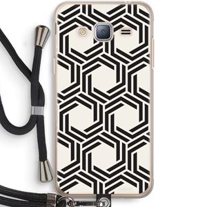 CaseCompany Geometrisch patroon: Samsung Galaxy J3 (2016) Transparant Hoesje met koord