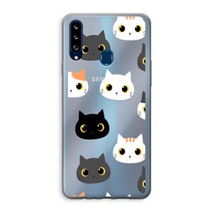 CaseCompany Katten: Samsung Galaxy A20s Transparant Hoesje
