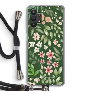 CaseCompany Botanical green sweet flower heaven: Samsung Galaxy A32 5G Transparant Hoesje met koord