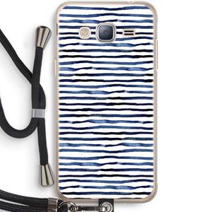 CaseCompany Verrassende lijnen: Samsung Galaxy J3 (2016) Transparant Hoesje met koord