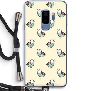 CaseCompany Vogeltjes: Samsung Galaxy S9 Plus Transparant Hoesje met koord