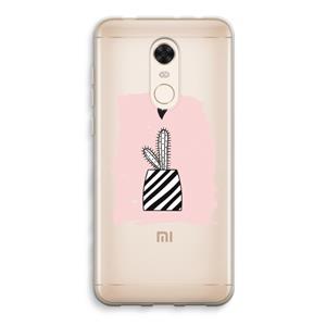 CaseCompany Zwart-wit cactus: Xiaomi Redmi 5 Transparant Hoesje