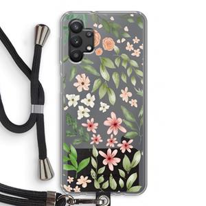 CaseCompany Botanical sweet flower heaven: Samsung Galaxy A32 5G Transparant Hoesje met koord