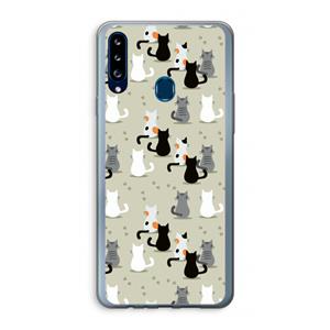 CaseCompany Katten: Samsung Galaxy A20s Transparant Hoesje