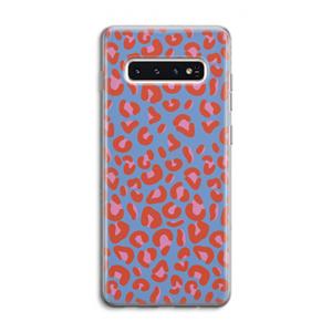 CaseCompany Leopard blue: Samsung Galaxy S10 4G Transparant Hoesje