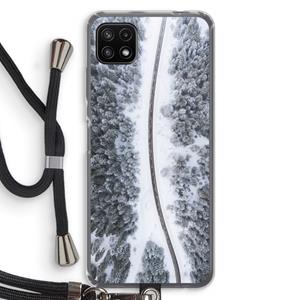CaseCompany Snøfall: Samsung Galaxy A22 5G Transparant Hoesje met koord