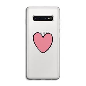 CaseCompany Hartje: Samsung Galaxy S10 4G Transparant Hoesje