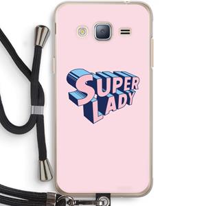 CaseCompany Superlady: Samsung Galaxy J3 (2016) Transparant Hoesje met koord
