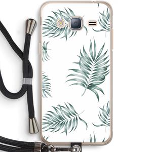 CaseCompany Simple leaves: Samsung Galaxy J3 (2016) Transparant Hoesje met koord