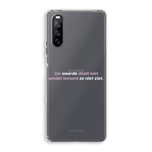 CaseCompany uw waarde daalt niet: Sony Xperia 10 III Transparant Hoesje