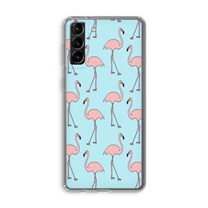 CaseCompany Anything Flamingoes: Samsung Galaxy S21 Plus Transparant Hoesje