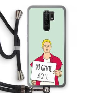 CaseCompany Gimme a call: Xiaomi Redmi 9 Transparant Hoesje met koord