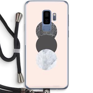 CaseCompany Marmeren cirkels: Samsung Galaxy S9 Plus Transparant Hoesje met koord