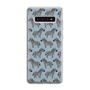 CaseCompany Zebra: Samsung Galaxy S10 4G Transparant Hoesje