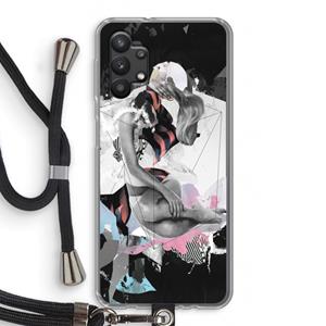 CaseCompany Camouflage de sommeil: Samsung Galaxy A32 5G Transparant Hoesje met koord