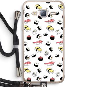 CaseCompany Sushi time: Samsung Galaxy J3 (2016) Transparant Hoesje met koord