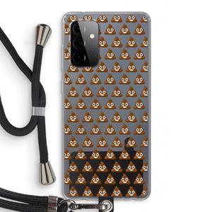 CaseCompany Poop emoji: Samsung Galaxy A72 5G Transparant Hoesje met koord