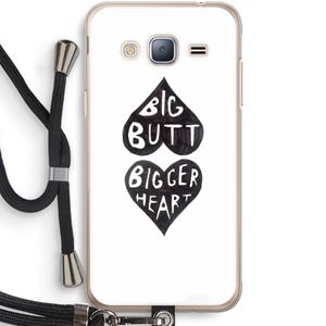 CaseCompany Big butt bigger heart: Samsung Galaxy J3 (2016) Transparant Hoesje met koord