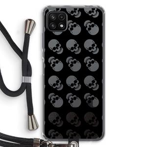 CaseCompany Musketon Skulls: Samsung Galaxy A22 5G Transparant Hoesje met koord