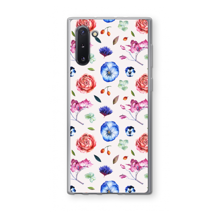 CaseCompany Bloemetjes: Samsung Galaxy Note 10 Transparant Hoesje