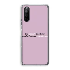 CaseCompany uw waarde daalt niet: Sony Xperia 10 III Transparant Hoesje