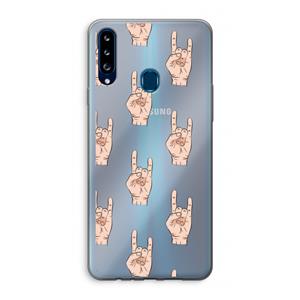 CaseCompany Rock: Samsung Galaxy A20s Transparant Hoesje