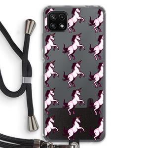 CaseCompany Musketon Unicorn: Samsung Galaxy A22 5G Transparant Hoesje met koord